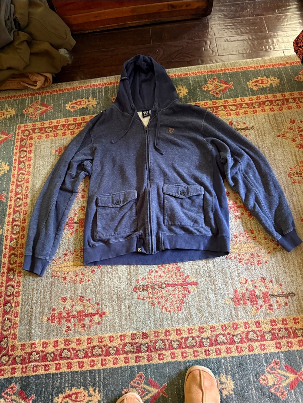 Lrg Dark Blue Heather Zip Hoodie